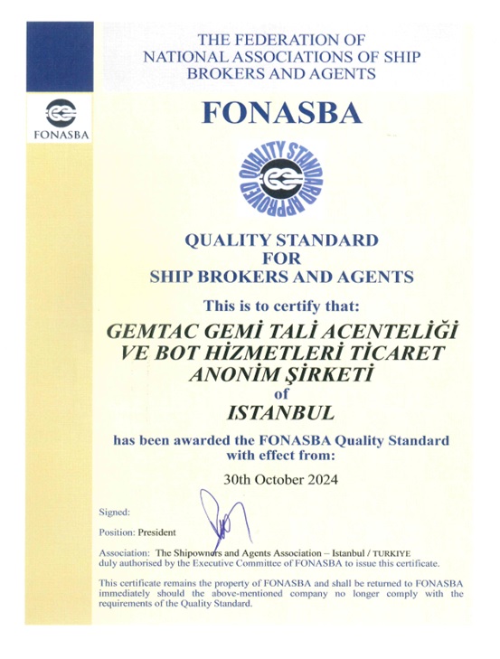 FONASBA QUALITY STANDARD CERTIFIED GEMTAC A.S.